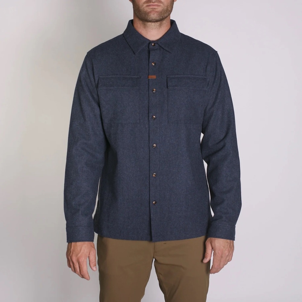 Imperial Motion Winthrop Wooly Flannel Mens Large Wool Blend Shacket Navy